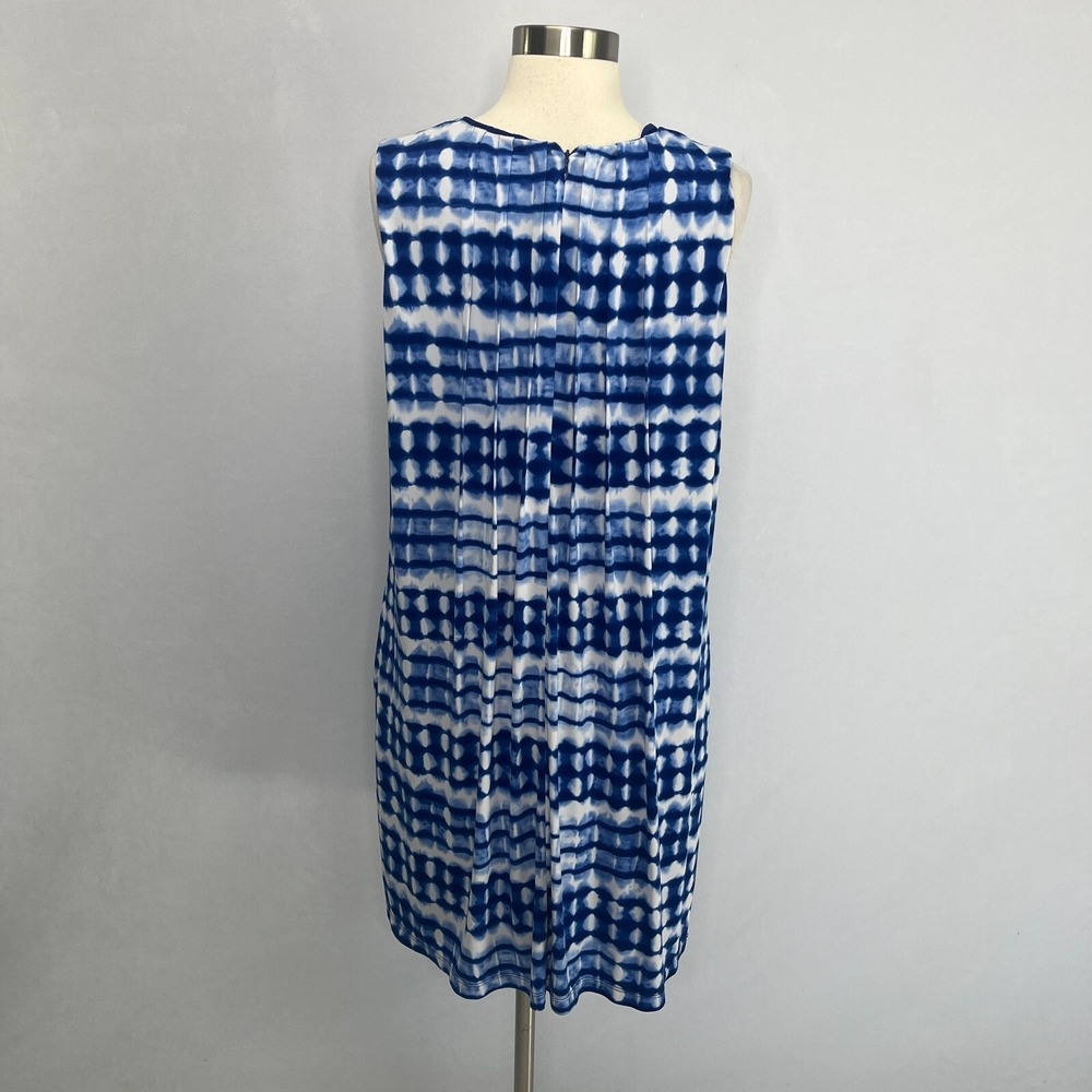 Calvin Klein Women 14 Blue Tie Dye Dress Beach Resort Cruise Pockets - Picture 9 of 13